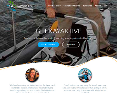 Screen shot of Get Kayaktive website designed by T. Caroon Web Design and Development